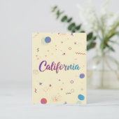 California Postcard - Trendy Text Postkarte (Stehend Vorderseite)