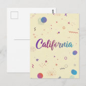 California Postcard - Trendy Text Postkarte (Vorne/Hinten)