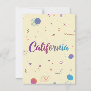 California Postcard - Trendy Text Postkarte