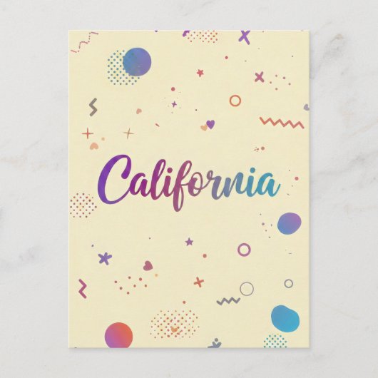 California Postcard - Trendy Text Postkarte (Vorderseite)