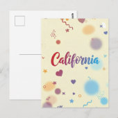 California Postcard - Trendy Text Postkarte (Vorne/Hinten)