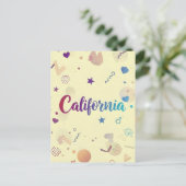 California Postcard - Trendy Text Postkarte (Stehend Vorderseite)