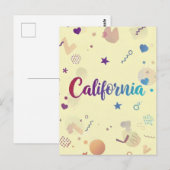California Postcard - Trendy Text Postkarte (Vorne/Hinten)