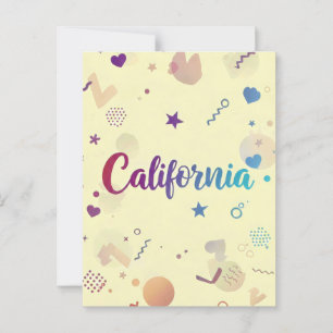 California Postcard - Trendy Text Postkarte
