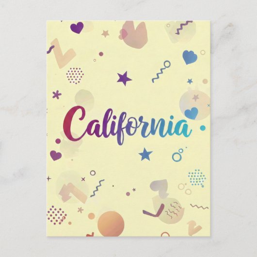 California Postcard - Trendy Text Postkarte (Vorderseite)
