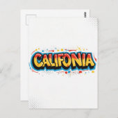 California Postcard - Trendy Text Postkarte (Vorne/Hinten)