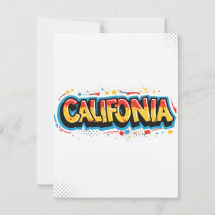 California Postcard - Trendy Text Postkarte