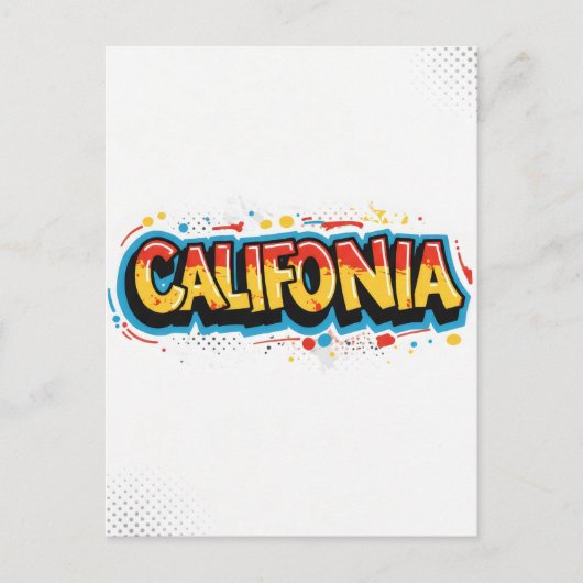 California Postcard - Trendy Text Postkarte (Vorderseite)