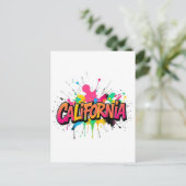 California Postcard - Trendy Text Postkarte (Stehend Vorderseite)