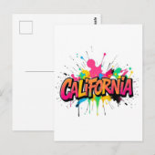 California Postcard - Trendy Text Postkarte (Vorne/Hinten)
