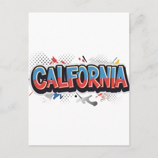California Postcard - Trendy Text Postkarte (Vorderseite)