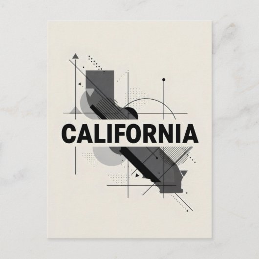 California Postcard - Trendy Text Postkarte (Vorderseite)