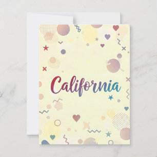California Postcard - Trendy Text Postkarte
