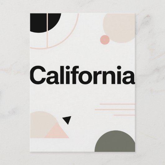 California Postcard - Trendy Text Postkarte (Vorderseite)