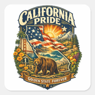 California Pride Golden State Forever Aufkleber