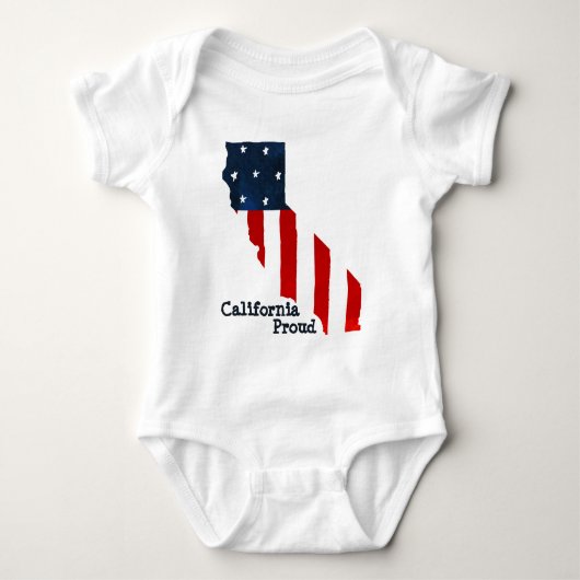 California Proud Bold Watercolor American Flag Baby Strampler (Vorderseite)