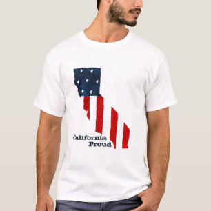 California Proud USA American Flag Watercolor T-Shirt