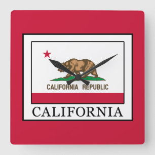 California Quadratische Wanduhr