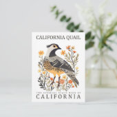 California Quail Bird of California USA Travel Postkarte (Stehend Vorderseite)