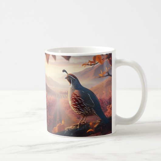 California Quail Birds Wildlife Art Kaffeetasse (Rechts)