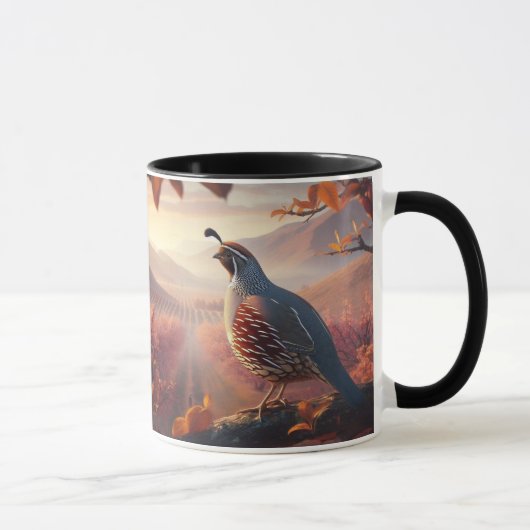 California Quail Birds Wildlife Art Tasse (Rechts)