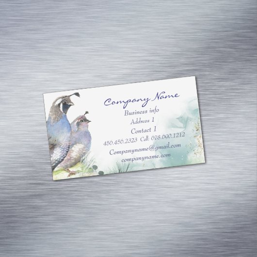 California Quail Business Card Bird Nature Magnetische Visitenkarte (Beispiel)