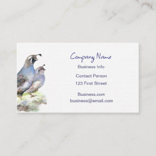 California Quail Business Card Bird Nature Visitenkarte