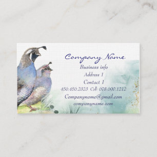 California Quail Business Card Bird Nature Visitenkarte