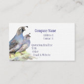 California Quail Business Card Bird Nature Visitenkarte (Vorderseite)