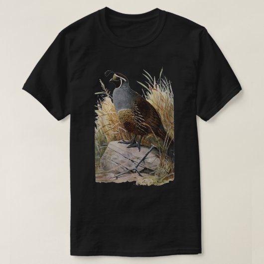 California Quail - CA Quail Vogelbeobachter Shirt (Design vorne)