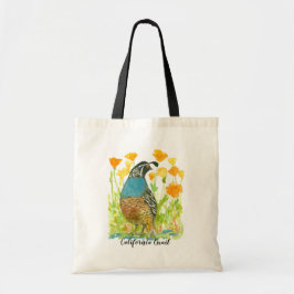 California Quail Poppy Blume Staat Symbole Tragetasche