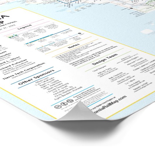California Rail Map v1.01 Poster (Ecke)