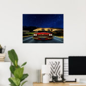 California Rat Rod Car Skeletts Driver Poster (Heimbüro)