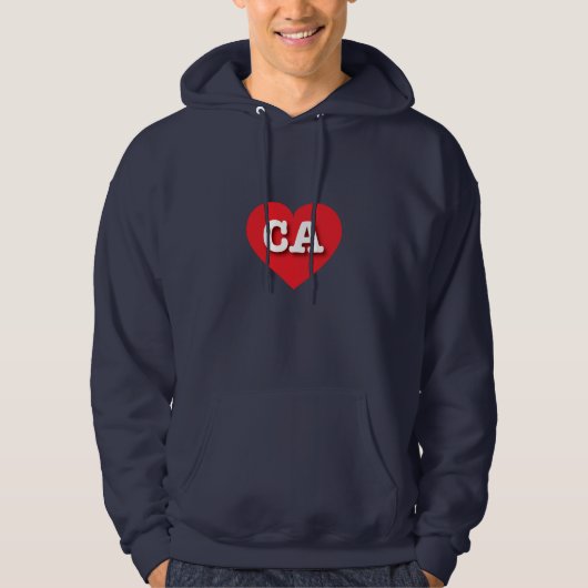 California Red Heart - I Liebe CA Hoodie (Vorderseite)
