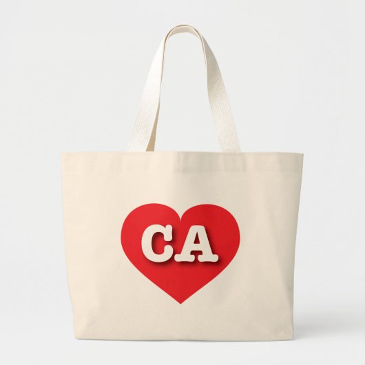 California Red Heart - I Liebe CA Jumbo Stoffbeutel (Vorne)