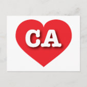 California Red Heart - I Liebe CA Postkarte (Vorderseite)