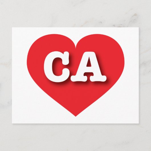 California Red Heart - I Liebe CA Postkarte (Vorderseite)
