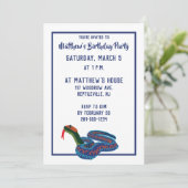 California Red Side Garter Snake Birthday Party Einladung (Stehend Vorderseite)