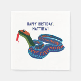 California Red Sided Garter Snake Birthday Party Serviette