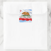 California Republic Bear Flag – Patriotic Quadratischer Aufkleber (Tasche)