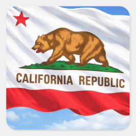 California Republic Bear Flag – Patriotic Quadratischer Aufkleber