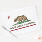 California REpublic Flag Pacific Beach Rechteckiger Aufkleber (Umschlag)