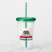 California Republic state flag acrylic tumbler cup Acryltrinkbecher (Vorderseite)