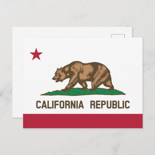 California Republic State Flag Bear Postkarte (Vorne/Hinten)