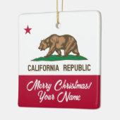 California Republic state flag custom Christmas Keramikornament (Links)