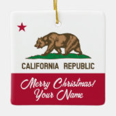 California Republic state flag custom Christmas Keramikornament (Vorderseite)