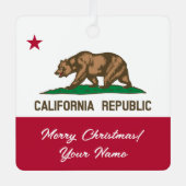 California Republic state flag custom Christmas Ornament Aus Metall (Vorderseite)
