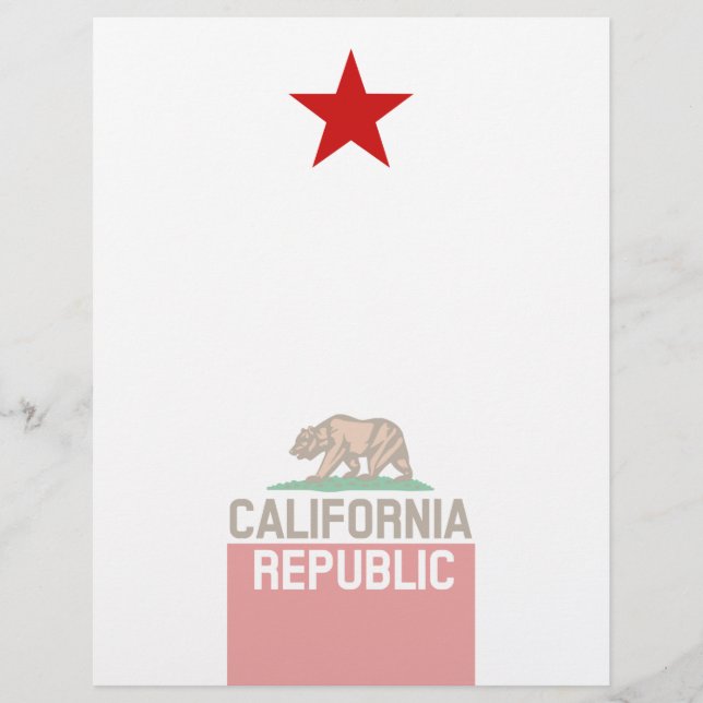 CALIFORNIA REPUBLIC State Flag Red Star (Vorderseite)