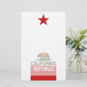 CALIFORNIA REPUBLIC State Flag Red Star Briefpapier (Stehend Vorderseite)