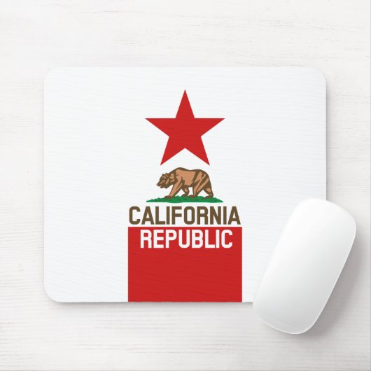 CALIFORNIA REPUBLIC State Flag Red Star Design Mousepad (Mit Mouse)